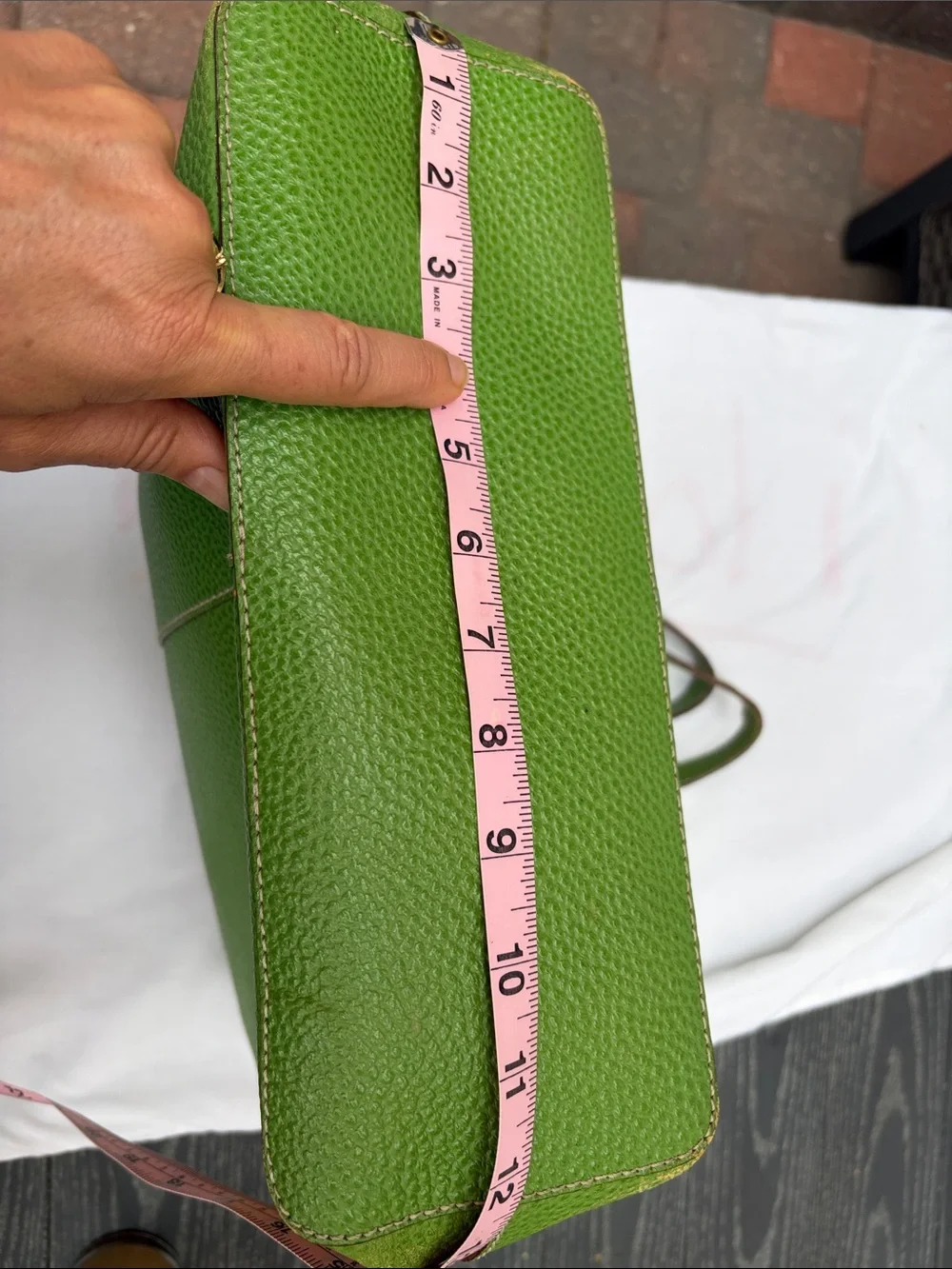 kate spade Bright Green Pebbled Leather Tote